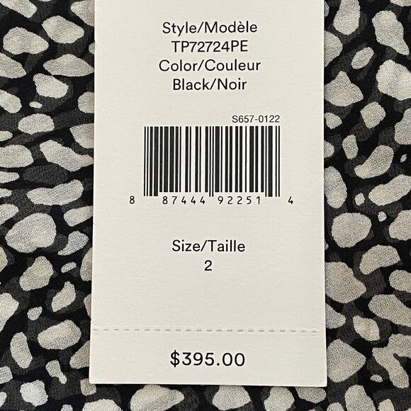 DEREK LAM 10 CROSBY Silk Lace Hem Cold Shoulder Halter Blouse Women's Sz 2 NWT - Picture 7 of 14